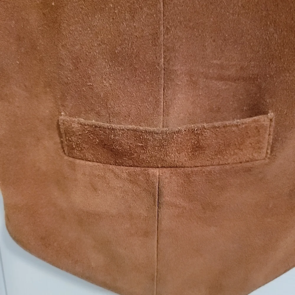 Saguarowest Trading Co Vintage Cowboy Embroidered Fully Lined Suede Vest Size XL - Picture 11 of 13